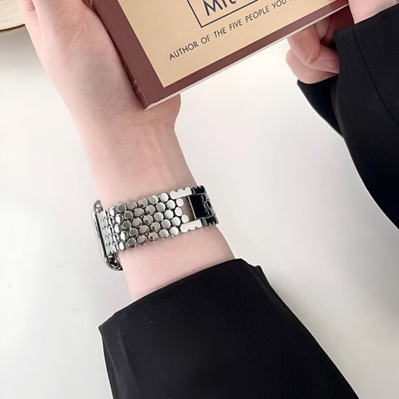 Adjustable Stainless Straps Watch Band For Apple Watch - Silver - Picture 4 of 7